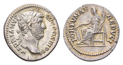 Римская Империя денарий 132 (артикул 00-816-30). Адриан, HADRIANVS AVG COS III P P, голова 