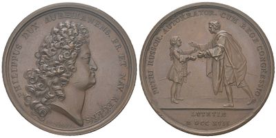 Россия медаль "Посещение Петром I Парижа, 29 апреля 1717" 1717 (артикул 343-28-35). Парижский 