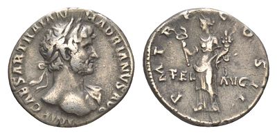 Римская Империя денарий 118 (артикул 1073-4-62). Адриан, IMP CAESAR TRAIAN HADRIANVS AVG, бюст 