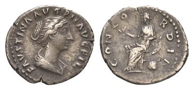 Римская Империя денарий 145-161 (артикул 1073-4-64). Фаустина Младшая, жена Марка Аврелия 