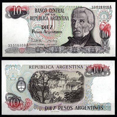 Аргентина 10 песо ND (1983-1984) (артикул 6280-60-3-2). Pick 313 a (1)	 бумага UNC (пресс)