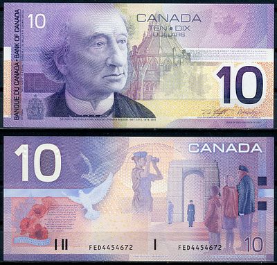 Канада 10 долларов 2001 (2001) (артикул 8602-44-1-1). Pick 102 b бумага UNC (пресс)