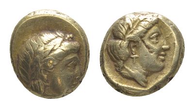 Лесбос, Митилена гекта (1/6 статера) 377-328 гг. до н.э. (артикул 00-801-93). голова 