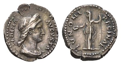 Римская Империя денарий 128-137 (артикул 10-017-73). Сабина, жена Адриана, SABINA AVGVSTA, бюст 