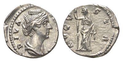 Римская Империя денарий после 141 (артикул 00-812-35). Фаустина Старшая, жена Антонина Пия 