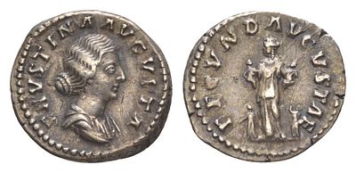 Римская Империя денарий 161 (артикул 1073-4-63). Фаустина Младшая, жена Марка Аврелия, FAVSTINA 