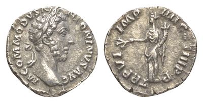 Римская Империя денарий 181 (артикул 1073-4-65). Коммод, M COMMODVS ANTONINVS AVG, бюст 