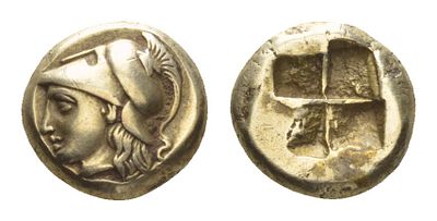 Иония, Фокея гекта (1/6 статера) IV век до н.э. (артикул 00-816-78). голова Афины в шлеме/инкуз 