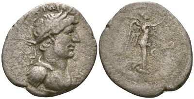 Римская Империя квинарий 118 (артикул GA-2-11). Адриан, бюст императора, IMP CAESAR TRAIAN 