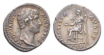 Римская Империя денарий 131 (артикул 00-816-27). Адриан, HADRIANVS AVGVSTVS, голова 