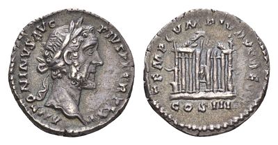 Римская Империя денарий 159 (артикул 00-816-57). Антонин Пий, ANTONINVS AVG PIVS P P TR P XII 