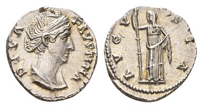 Римская Империя денарий после 141 г. (артикул 00-902-90). Фаустина Старшая, жена Антонина Пия 