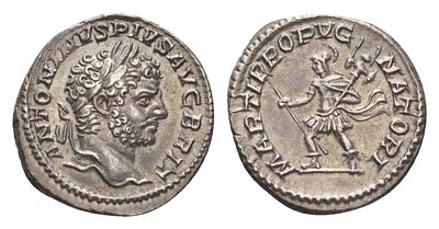 Римская Империя денарий 213 (артикул 00-816-70). Каракалла, ANTONINVS PIVS AVG BRIT, бюст 