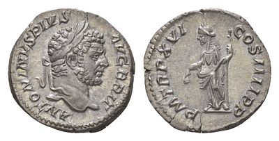 Римская Империя денарий 213 (артикул 00-816-72). Каракалла, ANTONINVS PIVS AVG BRIT, бюст 