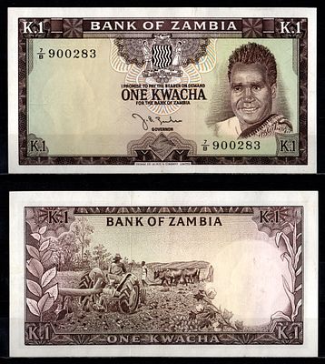 Замбия 1 квача ND (1968) (артикул 451-1337-1). Президент Кеннет Каунда Pick 5 бумага