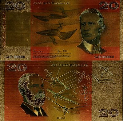 Австралия 20 долларов 1966 (артикул 415-3-3). года образца подлинной купюры, переливающиеся 