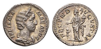 Римская Империя денарий 222-235 (артикул 00-902-94). Юлия Мамея, мать Александра Севера, IVLIA 