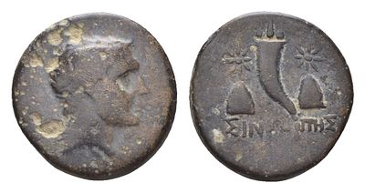Пафлагония, Синоп АЕ 120-100 гг. до н.э. (артикул 1100-10-73). голова персонификации города/рог 