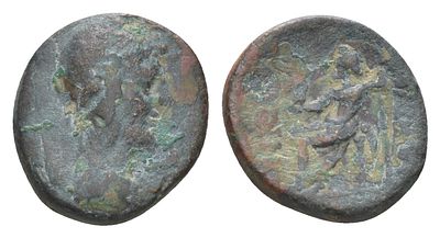 Фригия, Филомелион АЕ после 133 г. до н.э. (артикул 1100-10-52). бюст Мэна/Зевс на троне медь 