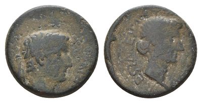 Римская Империя, Провинция Македония, Фессалоника АЕ 14-37 (артикул 1100-2-33). Тиберий, голова 