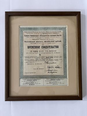 Кузнецкое Каменноугольное и Металлургическое Акционерное Общество 1919 (артикул P11). в рамке 