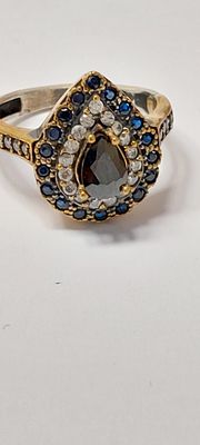 טבעת כסף וזהב מרהיבה ואיכותית חדשה מחנות 
כסף סטרלינג 925 חתום טבעת כסף בציפוי זהב 14 קראט 