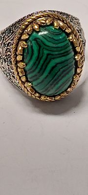 טבעת איספהן פרסית כסף וזהב חדשה מחנות 
גדולה מרשימה ובעלת נוכחות עשויה בעבודת יד סטרלינג 925 