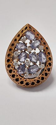 טבעת כסף וזהב מרהיבה ואיכותית חדשה מחנות 
עשויה כסף סטרלינג 925 חתום טבעת כסף בציפוי זהב 14 