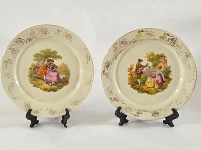 ישראלינה זוג צלחות תצוגה מרהיבות עשויות פורצלן תוצרת נעמן 
ישראל שנות ה60 המאה ה20 חתומות כול 