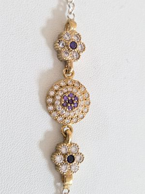 צמיד כסף מרהיב חדש מחנות שנסגרה כסף סטרלינג 925 חתום עשוי משילוב כסף וציפוי זהב 14 קראט 
בגוף 