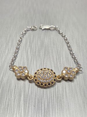 צמיד כסף מרהיב חדש מחנות שנסגרה כסף סטרלינג 925 חתום 
עשוי משילוב כסף וציפוי זהב 14 קראט בגוף 