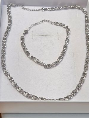 סט ענק וצמיד זהב לבן גולדפילד גדולים ומרהיבים חדשים מחנות שנסגרה 
גולדפילד בציפוי זהב לבן 14 