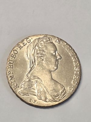 43 מטבע כסף אוסטריה בערך 1 טאלר 
הקיסרית מריה תרזה אוסטריה שנת 1780 
כסף 833 קוטר 41 מ"מ 