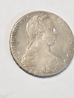 מטבע כסף אוסטריה בערך 1 טאלר 
הקיסרית מריה תרזה אוסטריה שנת 1780 
כסף 833 קוטר 41 