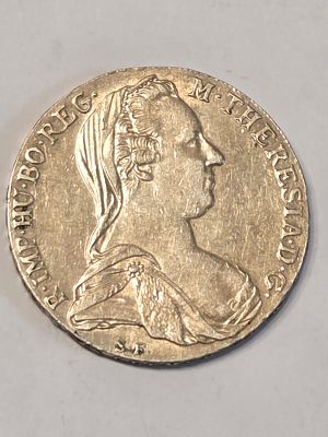 מטבע כסף אוסטריה בערך 1 טאלר 
קיסרית מריה תרזה אוסטריה שנת 1780 
כסף 833 קוטר 41 מ"מ 