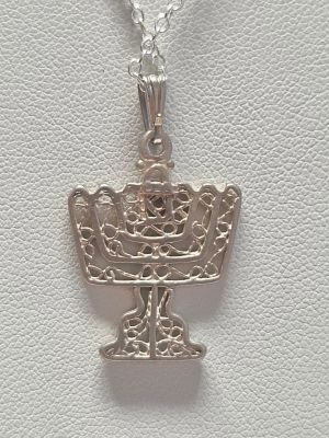 יודאיקה שרשרת ותליון כסף חדשים מחנות שנסגרה מרהיבים ואיכותיים כסף סטרלינג 925 חתום 
שרשרת באורך 