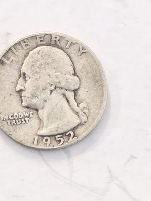מטבע כסף QUARTER DOLLAR ארה"ב 
כסף 900 קוטר 24.26 מ"מ שנת הנפקה 1952 משקל 6.25 גרם