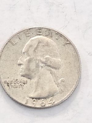 מטבע כסף QUARTER DOLLAR ארה"ב כסף 900 
קוטר 24.26 מ"מ שנת הנפקה 1964 משקל 6.25 גרם