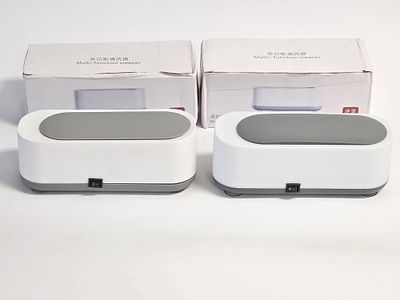 זוג מכשיריי אולטרהסוניק חדשים באריזה לניקוי תכשיטים .משקפיים .תותבות .וכו.. 
נמצאים בקופסה 
