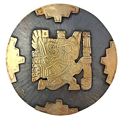 תליון וינטג' אינקה מפרו – זהב 18K מלא וכסף סטרלינג 925 | שנות ה־60 | 10.1 גרם . תליון וינטג׳ 