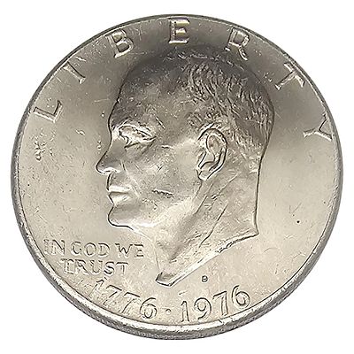מטבע דולר אייזנהאואר דו־צדדי – מהדורת הביצה־ המאתיים (1776-1976-D). מטבע זיכרון אמריקאי המציין 