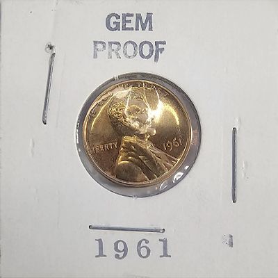 מטבע 1 סנט “לינקולן ממוריאל” – GEM PROOF אדום 1961 (פילדלפיה). סדרה ועריך: לינקולן ממוריאל, 1 ¢ 