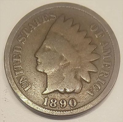 מטבע פני “ראש אינדיאני” 1890 • Indian Head Cent 1¢ (BN) | מטבע וינטג' אמריקאי – פריט אספנות מבוקש. 
