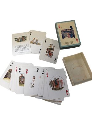 חבילת קלפים וינטג' מאוירת - Kate Greenaway עם קופסה מקורית. חבילת קלפים ייחודית ואספנית הכוללת 