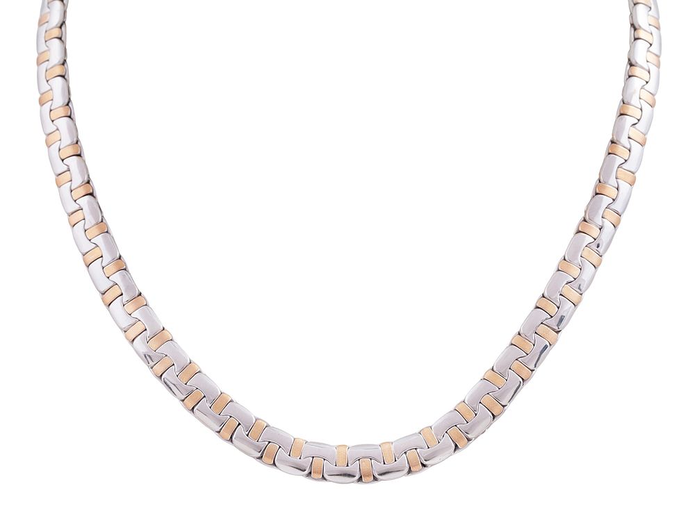 GARGANTILLA EN ORO BICOLOR 18KT. Gargantilla realizada en oro bicolor de 18kt con eslabones 