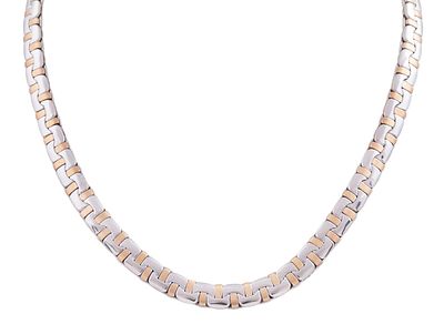 GARGANTILLA EN ORO BICOLOR 18KT. Gargantilla realizada en oro bicolor de 18kt con eslabones 