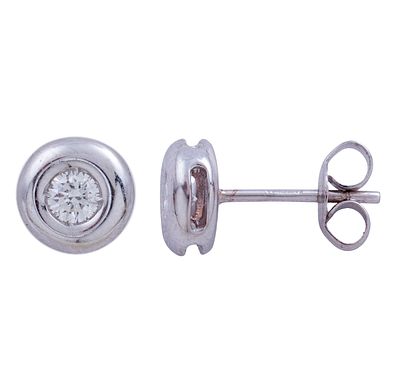 PENDIENTES DORMILONAS EN ORO 18KT Y DIAMANTES 0.30CT. Pareja de pendientes realizados en oro de 