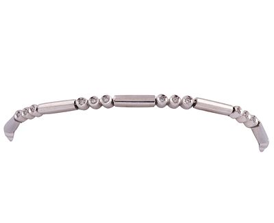 PULSERA EN ORO 18KT Y DIAMANTES. Pulsera realizada en oro de 18kt. Formado por eslabones lisos 