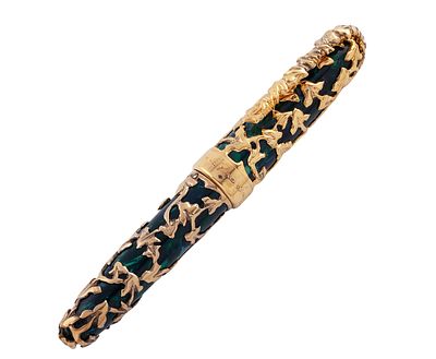 PLUMA ESTILOGRÁFICA JEAN PIERRE LEPINE “HÉDÉRA” CON ORO 16KT Y PLUMÍN EN ORO 18KT. Pluma 