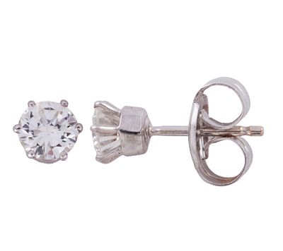 DORMILONAS EN ORO 18KT Y DIAMANTES. Pareja de pendientes dormilonas realizados en oro de 18kt. 